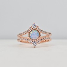 Bomb Party Light Blue Fire Opal ring Size 8 Women
