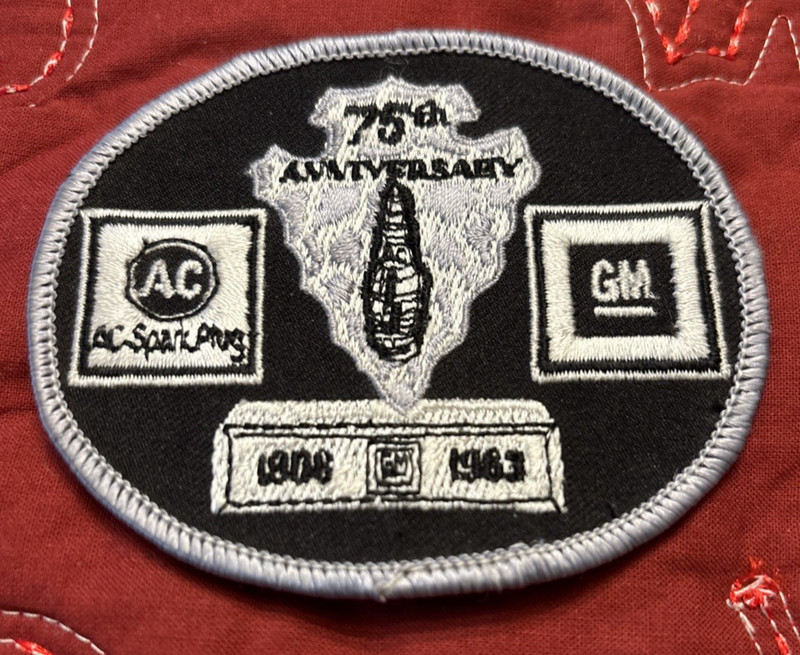 Vintage 1983 AC spark plug 75th anniversary patch