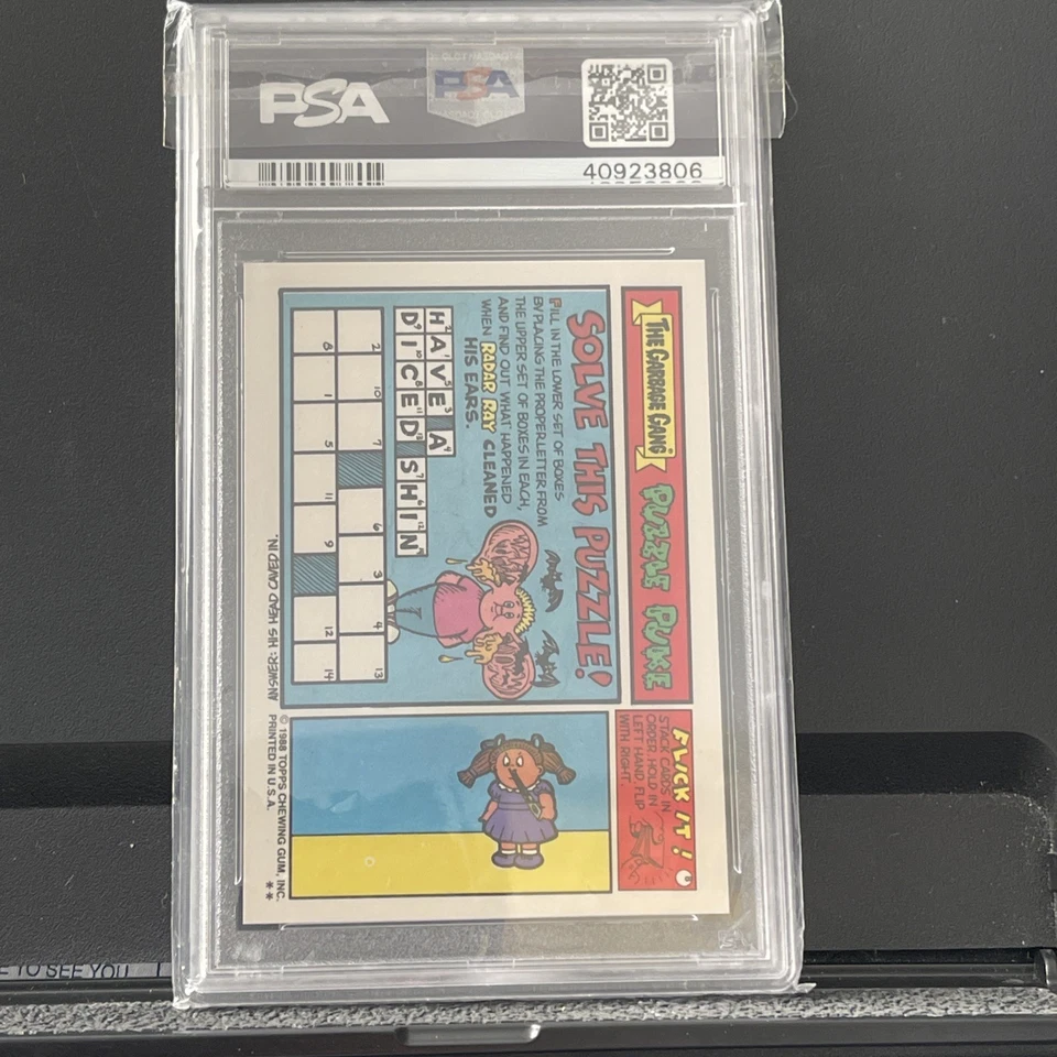 1988 Garbage Pail Kids OS13 Steamed Piper 523b PSA 10 GEM MINT-RARE GEM CARD TWT - Image 2 of 2