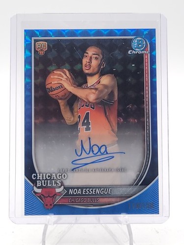 NOA ESSENGUE 2025-26 BOWMAN CHROME BLUE GEOMETRIC ROOKIE AUTO /150 #BCA-NE Q2091