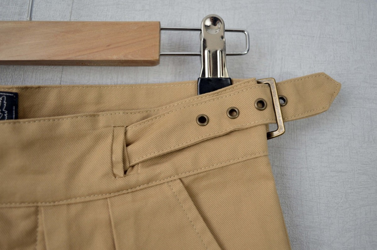 Gurkha Pants British Military 1950s Army Trousers Belted Pleated