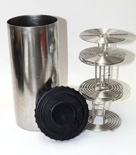 Kindermann Germany 7 3/4" Stainless Steel Developing Tank w/ 3 roll film reels