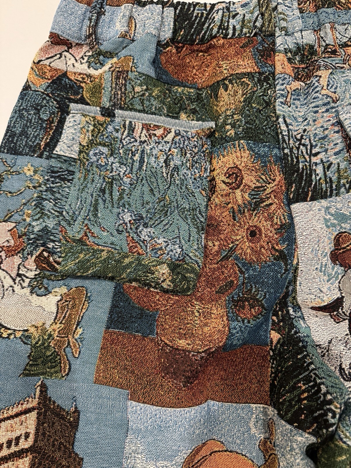 Tapestry Patchwork Cargo Pants Van Gogh Ladies Si… - image 8