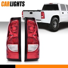 Pair Red Tail Lights Brake Lamps Fit For 03-06 Chevy Silverado 1500 2500 3500 Hd