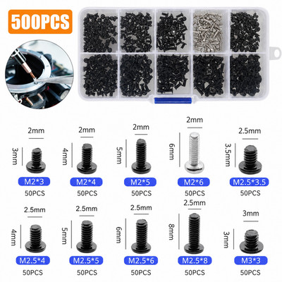 500Pcs Laptop Computer Screws Set Kit For HP Dell Lenovo Sony Toshiba SAMSUNG