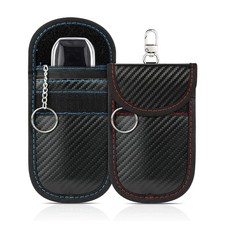 2 Pack Faraday Key Fob Protector, Premium Car RFID Signal Blocking Pouch,
