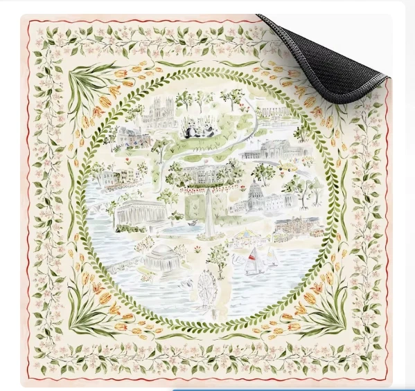 Mahjong Mat for Table Non-Slip, Durable, and Quiet Table Cover green grass
