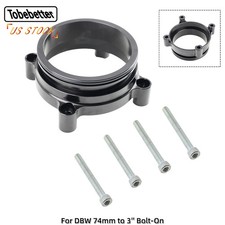 Black For Dbw 74mm To 3 Bolt-on Throttle Body Adapter Wo-rings Billet Aluminum Black For Dbw 74mm To 3 Bolt-on Throttle Body Adapter Wo-rings Billet Aluminum