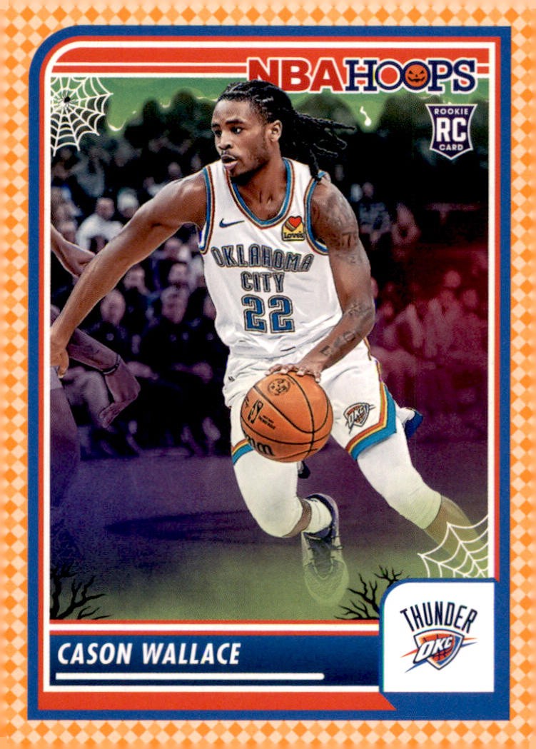 2023-24 Hoops Haunted Hoops #76 Cason Wallace Orange RC Oklahoma City Thunder