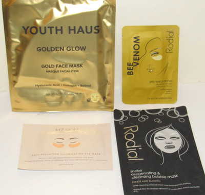 4 Face Eye Mask Lot Youth Haus Golden Glow Gold Rodial Snake Bee Venom MZ Skin