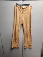 Buttery soft VS2 Vakko Woman's Tan Suede Mid Rise Lined Wide leg Boho Pants Sz 6