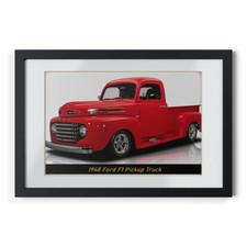 Iconic 1948 Ford F1 Pickup Truck Poster - Stunning Red Classic Vintage Car Wall