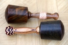 Pair of Lignum Vitea hand-turned Carvers mallets
