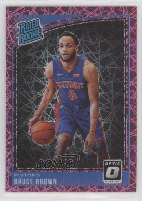 2018 Donruss Optic Rated Rookie Pink Velocity Prizm 55/79 Bruce Brown #161 0m50