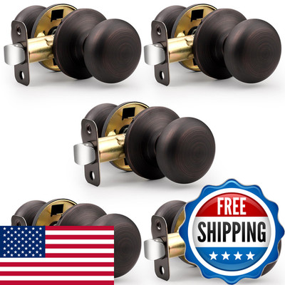 Probrico Passage Door Knobs Interior 5 Pack Modern Keyless Closet Hallway Door