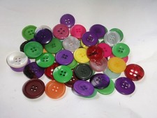 LOT 50 ASSORTED COLORS 7/8th inch 4-hole BUTTONS, NEW