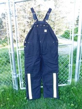 Carhartt 50 x 32 Black Duck Bib Overalls Arctic Quilt Lined Reflective Stripe