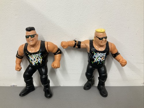 x2 Brian Knobbs Nasty Boys WWF WWE Hasbro Wrestlin...