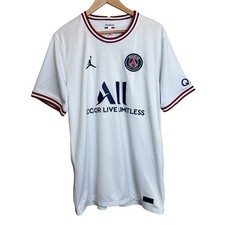 Paris Saint-Germain PSG Jersey Fourth Soccer 2021 White Jordan Nike Men's Large