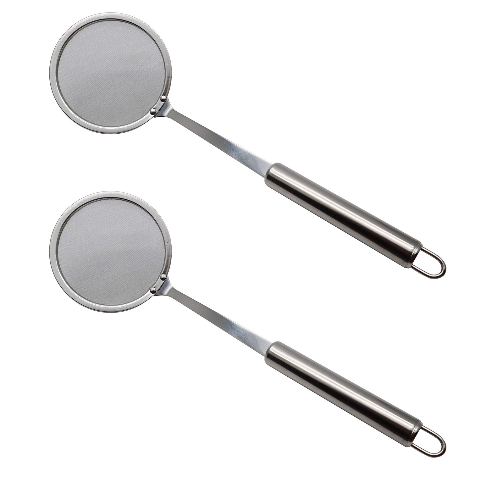 2 Packs Fine Mesh Skimmer Ladle for Grease, Gravy and Foam, with 9 inches Lon...