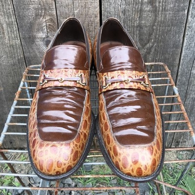 VTG 70s Allen Edmonds Malibu Alligator Patent Leather Bit  display picture 1