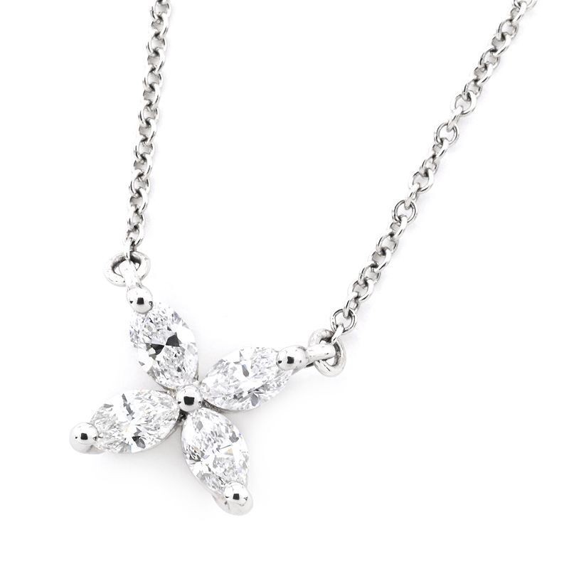 Tiffany & Co. Victoria Pendant Small 60011941 Pt950 0.32CT Diamond Necklace 2.9g