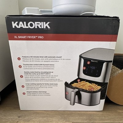 Kalorik XL Smart Fryer Pro 5.3 qt Air Fryer 1500W Touchscreen 8 Programs