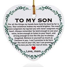 Son Christmas Ornament Gifts, Son Gifts from Mom Mother, Holiday Decor
