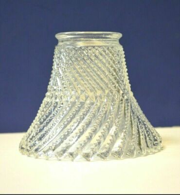 CLEAR SWIRL Glass REPLACEMENT GLASSWARE 2.25'' Fitter x 4.5'' Fan Vanity 81262 NEW
