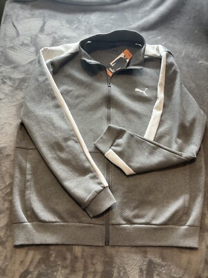 NWT Puma Full Zip Medium Gray and White Track Jacket - Size 2XLarge