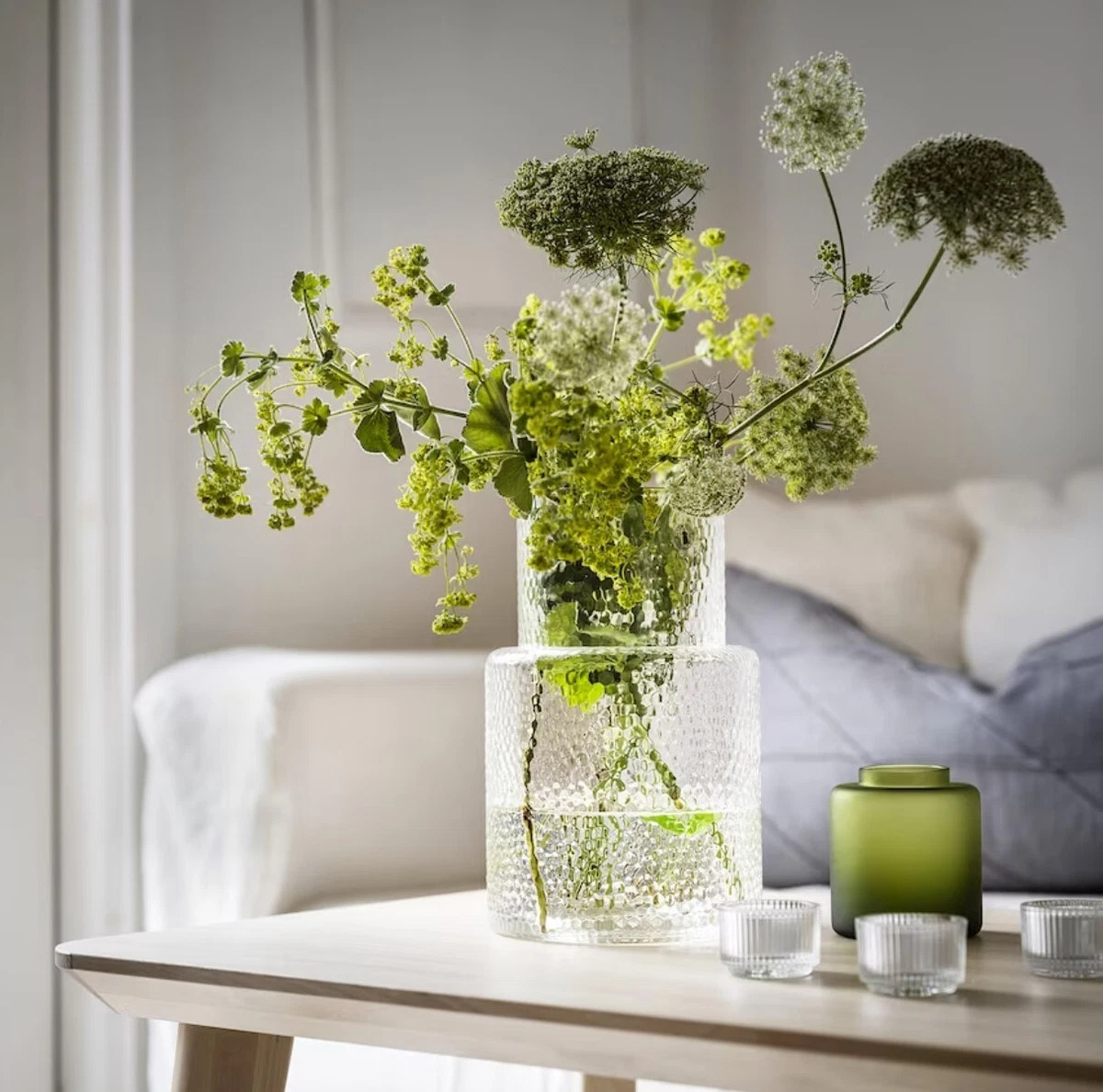 Glass candle sale vase