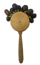 Beaded Pangi Seed Pod Shaker Rattle Indonesian Instrument Toy Present Bamboo