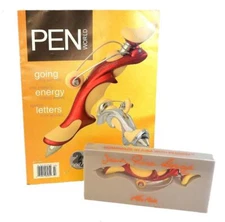 NIB JEAN PIERRE LEPINE FREE RIDE RED FRENCH PEN & 2007 Pen World Magazine