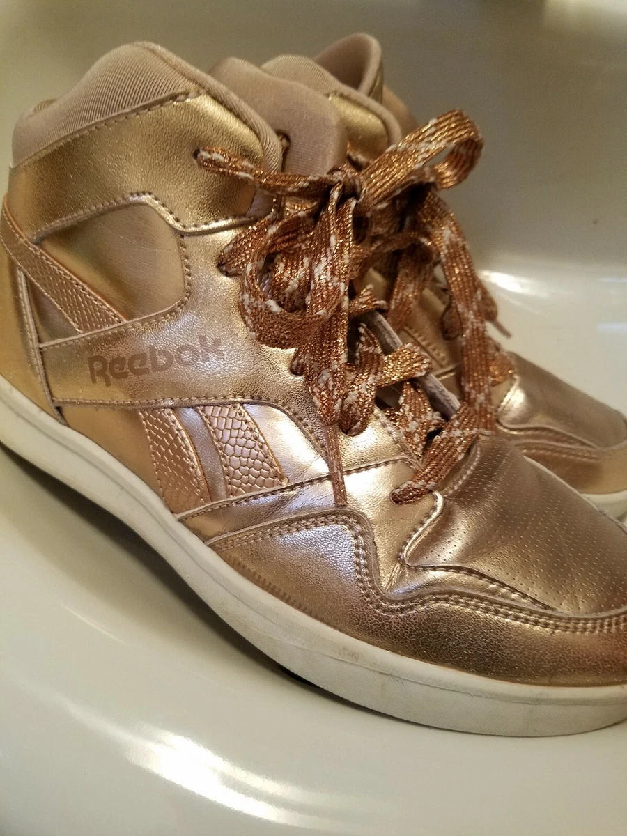 HIGH SNEAKERS Size Metallic ROSE Gold Shoe eBay