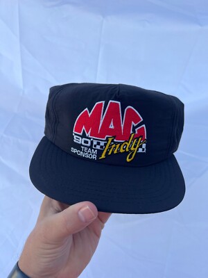 Vintage Mac Quality Tools Indy Team 1990 SnapBack Trucker Hat 90s Cap Deadstock