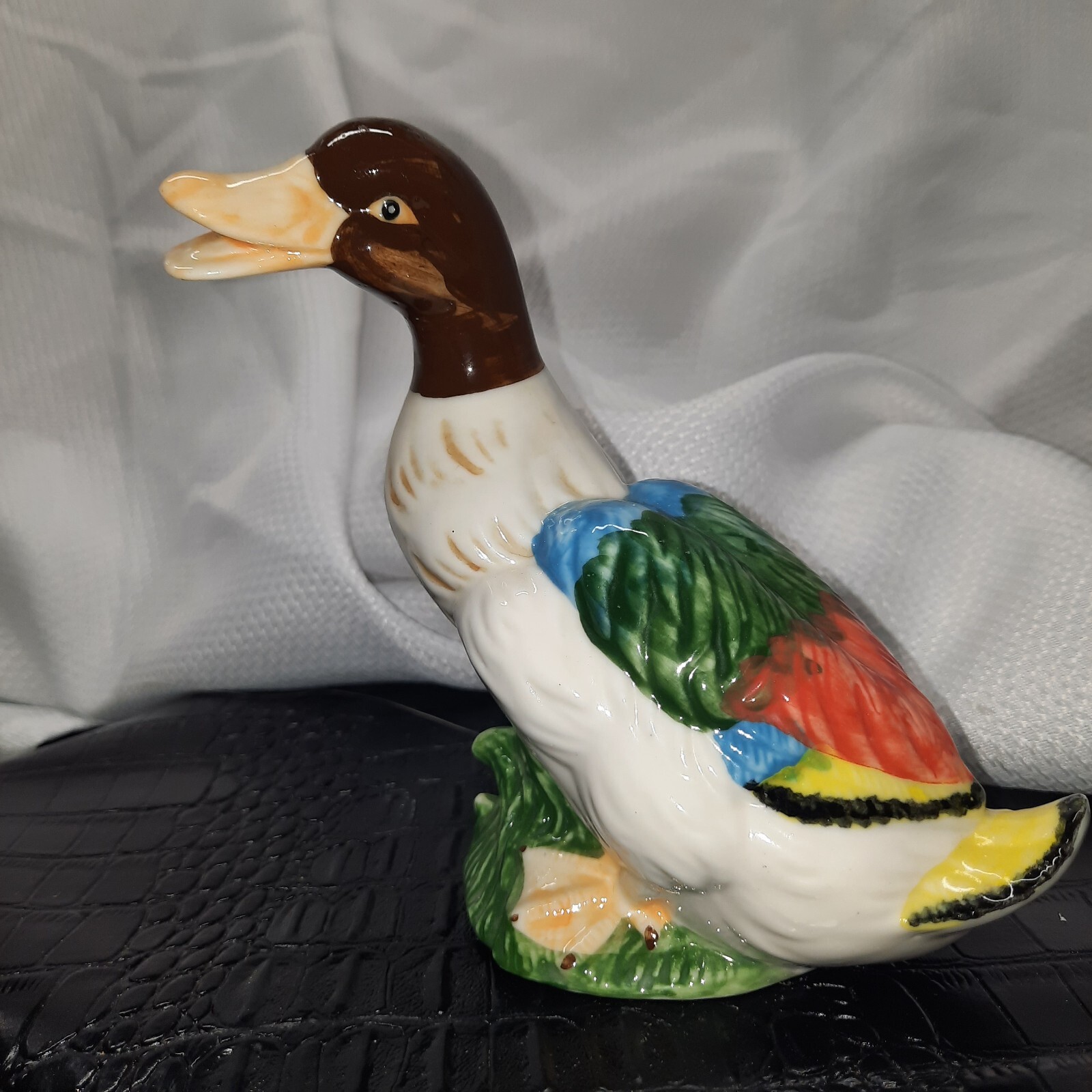Duck Figurine MCM Hunting Hand Painted Ceramic VTG Mid Century Modern 6