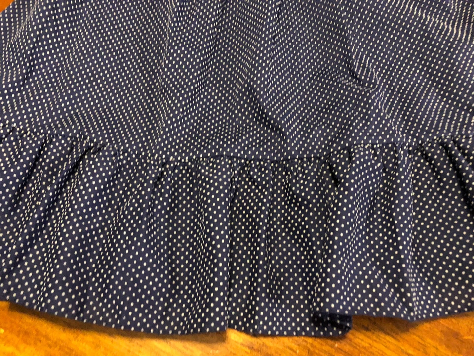 Vintage Peaches N Cream Dress Blue White Dot Pinafore Dress Size 10 Lg Sleeve - Image 3 of 4