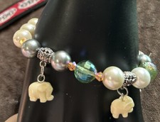 Unbranded Beaded Elephant Stretchy Bracelet