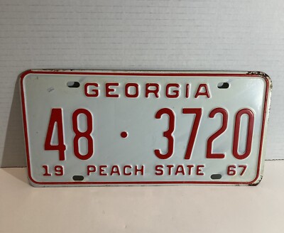 vintage1967 georgia license plate | eBay