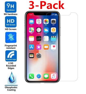 3X Real Tempered Glass Screen Protector Guard for iPhone 16 Pro 15 14 11 12 13 7