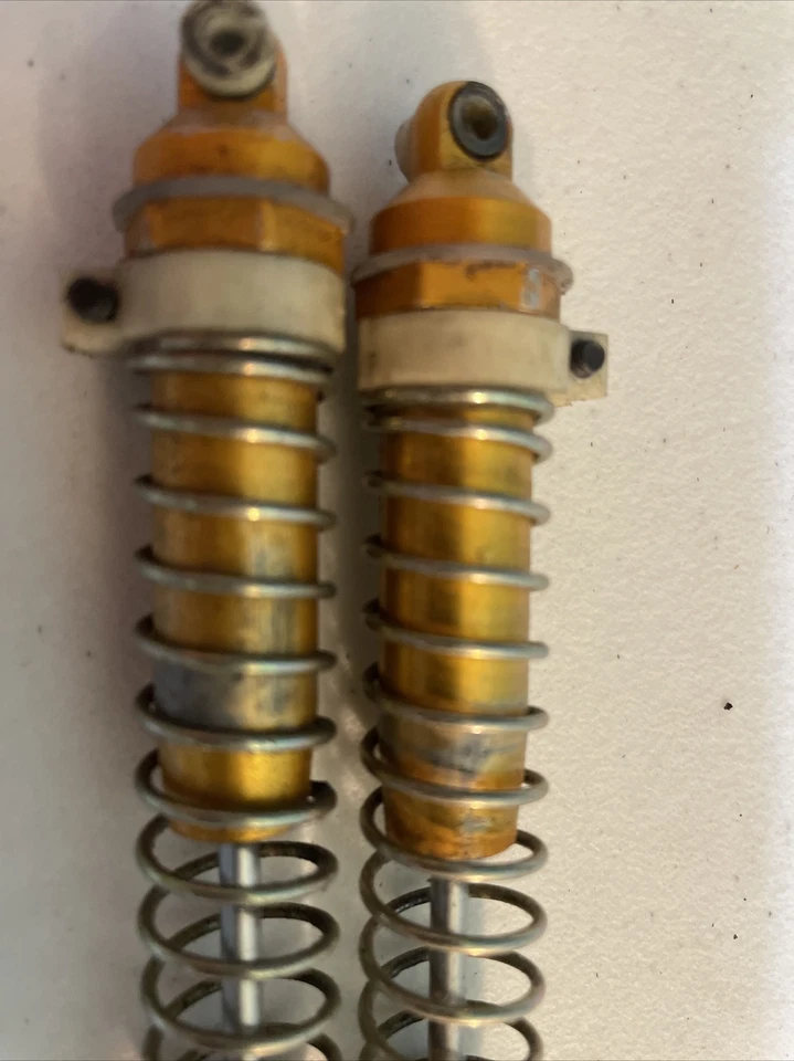 RC10 6010 Gold TEAM ASSOCIATED VINTAGE RC10 BUGGY Rear SHOCKS - Image 2 of 4