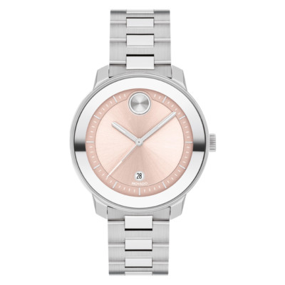 *BRAND NEW* Movado BOLD Verso Pink Dial Steel Bracelet Women's Watch 3600748