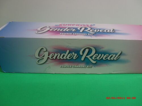 Gender Reveal Surprise Powder Cannons Kit, Non-Toxic,  4 Pink / Blue Powders. - Picture 1 of 4