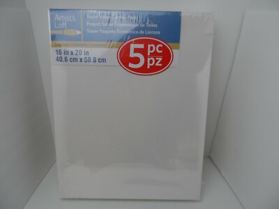 NEW Artist's Loft Canvas 16'' x 20'' Super Value Canvas Pack  - Pack of 5