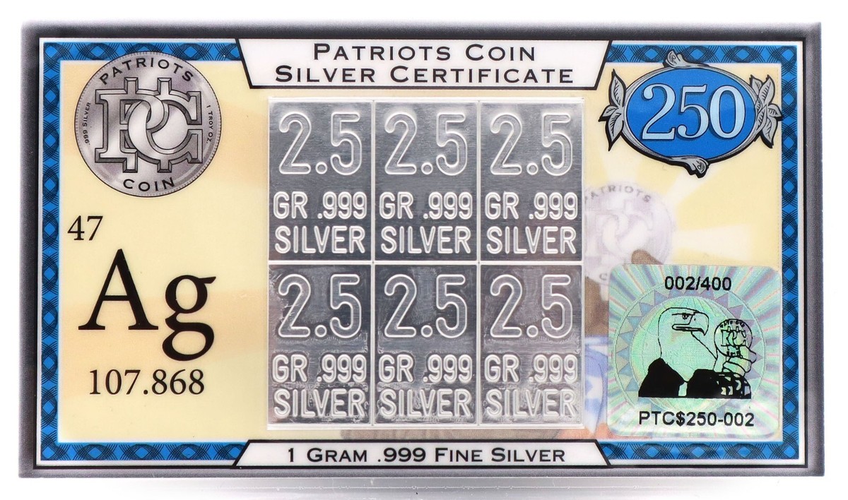 Patriot Silver Certificate Limited Edition Only 400 .999 Silver Patriotic |  eBay