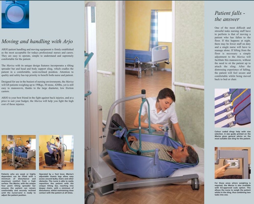 ARJO ARJOHUNTLEIGH MARISA FULL BODY PATIENT LIFT W/ SCALE CHARGER