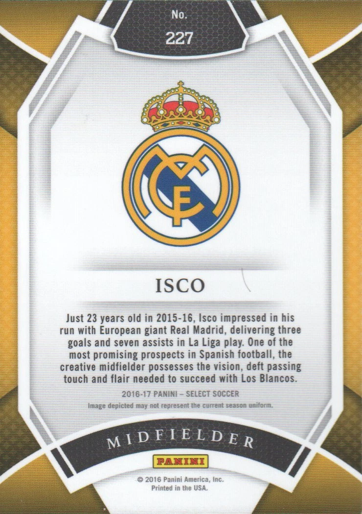 2016-17 Panini Select Soccer #227 Isco | eBay