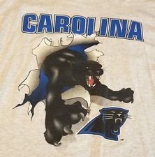 VTG 90s Carolina Panthers Front Back print AOP Nutmeg Mills NFL T Shirt XL 1993