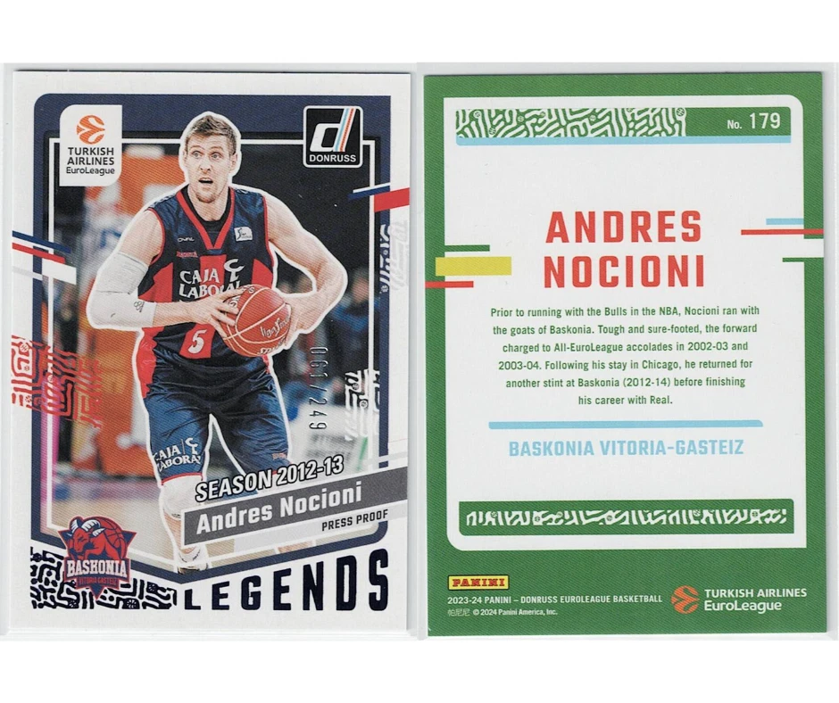 2023-24 Panini Donruss Euroleague Press Proof /249 #179 Andres Nociani - Image 3 of 3