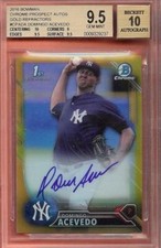 2016 BOWMAN CHROME 1ST GOLD REFRACTOR DOMINGO ACEVEDO AUTO 39/50 BGS 9.5/10!!